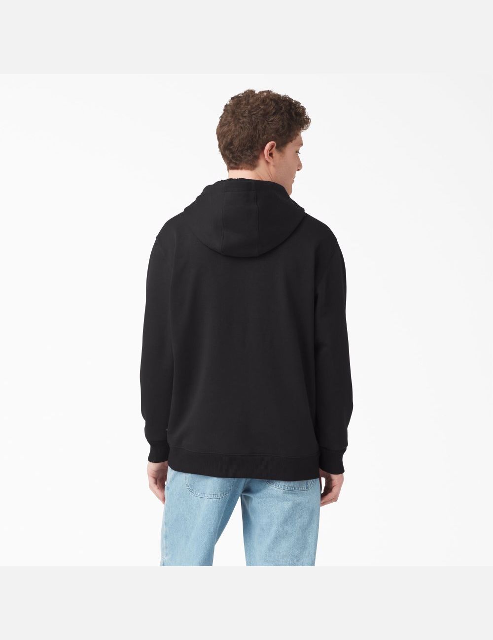 Black Dickies Fleece Embroidered Chest Logo Hoodies | 160WEVQXS