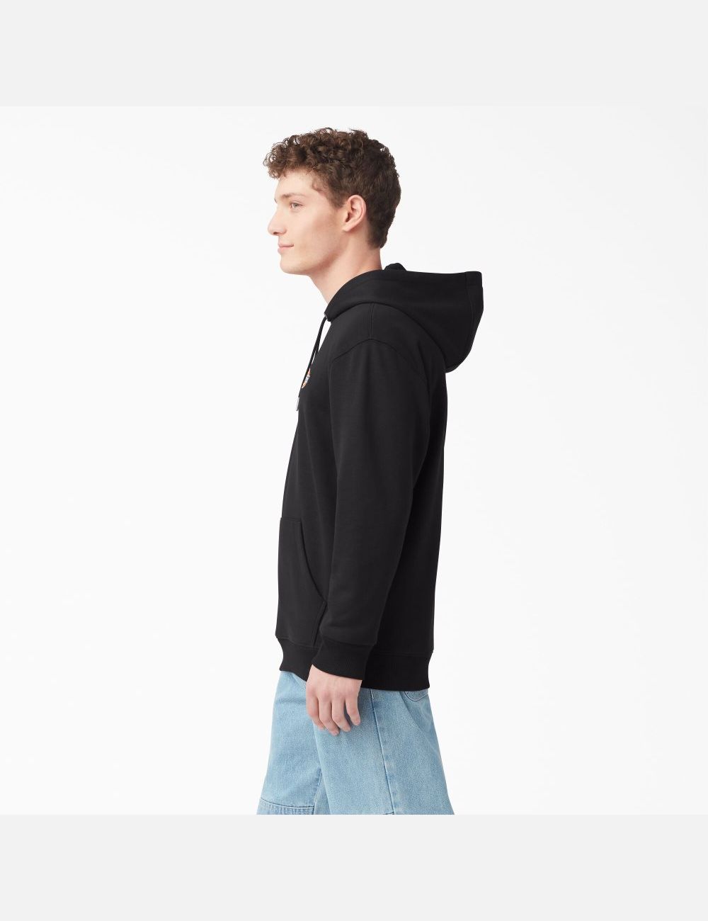 Black Dickies Fleece Embroidered Chest Logo Hoodies | 160WEVQXS