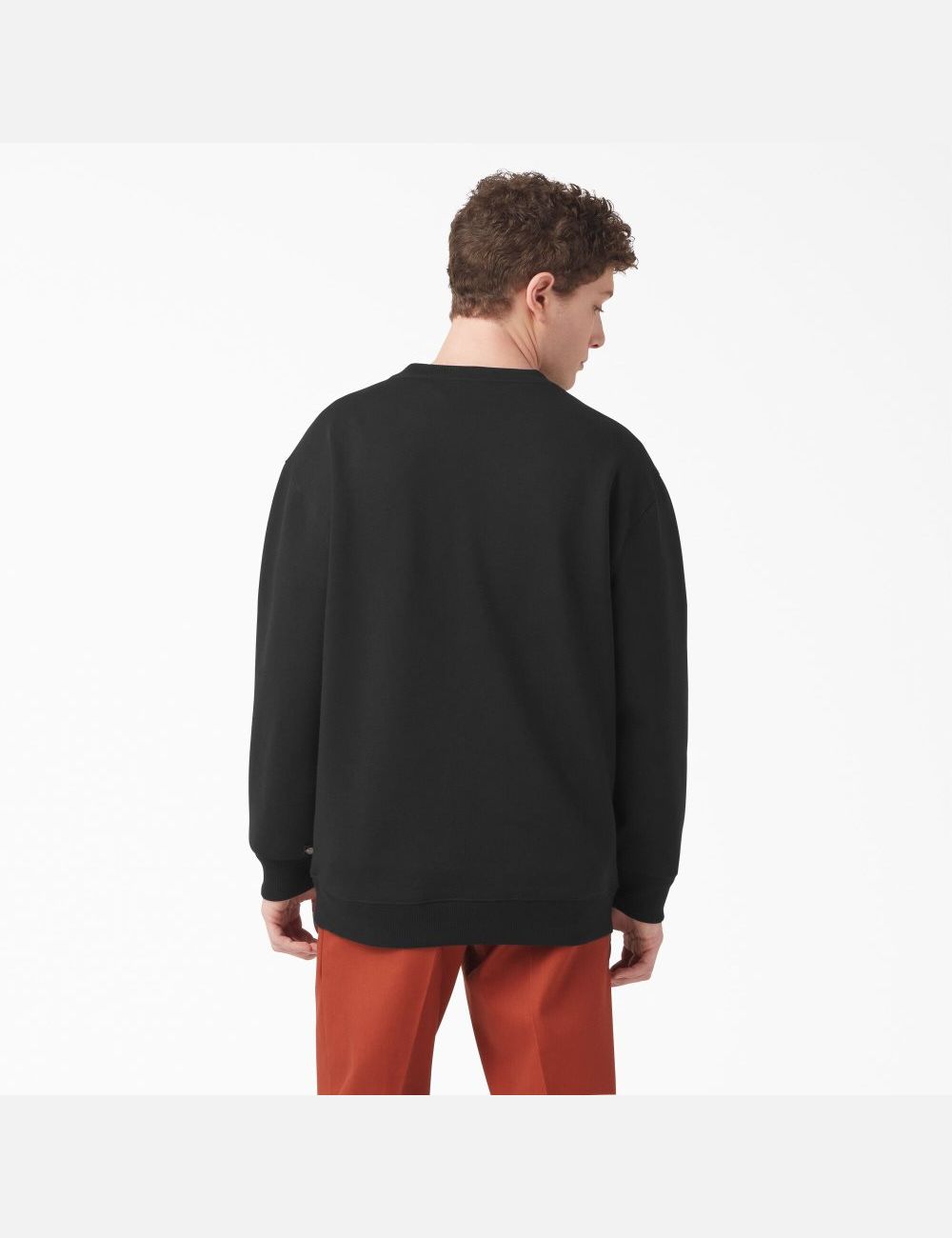 Black Dickies Fleece Embroidered Chest Sweatshirts | 708RSZNLF