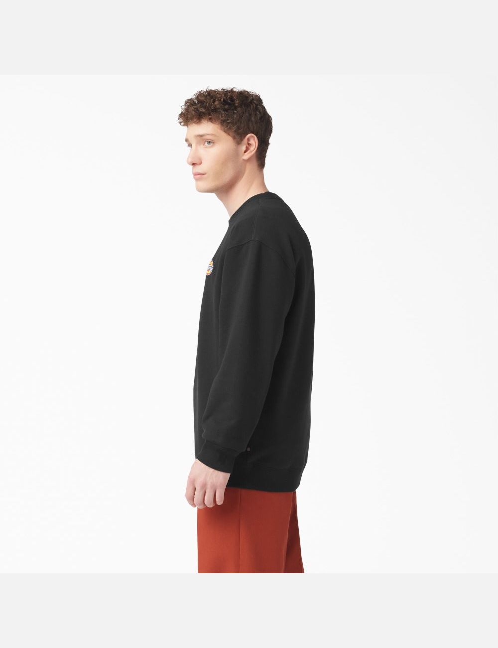 Black Dickies Fleece Embroidered Chest Sweatshirts | 708RSZNLF