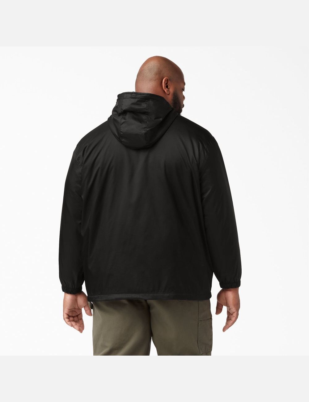 Black Dickies Fleece Lined Nylon Hooded Coats & Jackets | 208ECQOPU