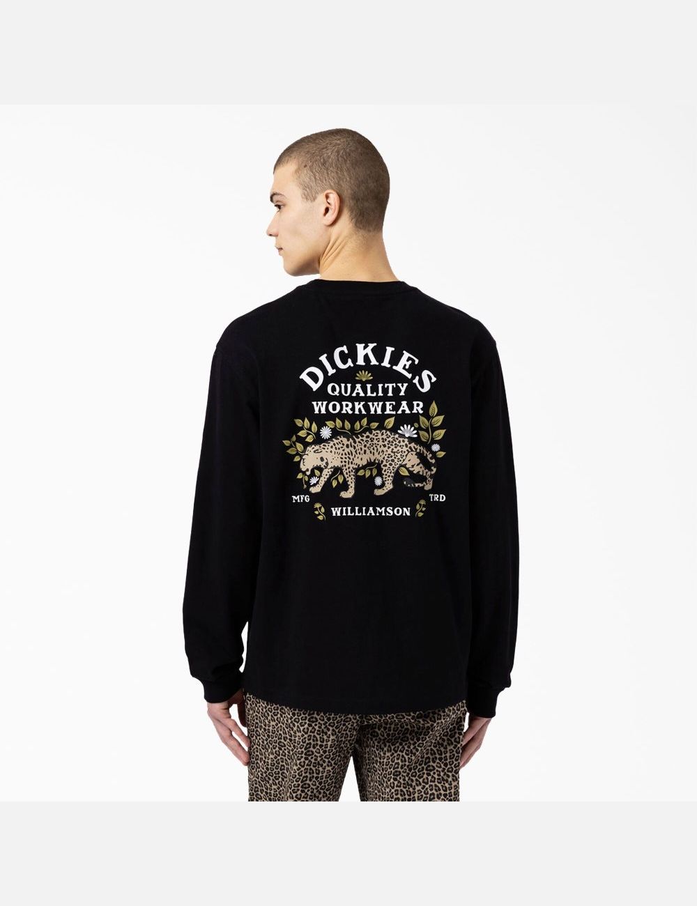 Black Dickies Fort Lewis Graphic Long Sleeve T-Shirts | 741VHWTJF