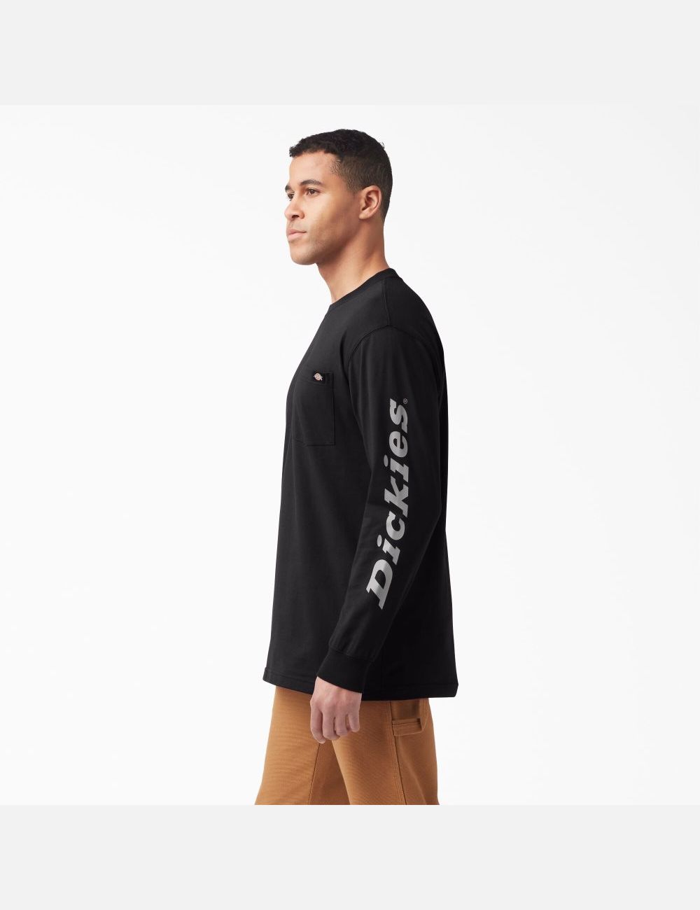 Black Dickies Graphic Long Sleeve T-Shirts | 507KLQRSE