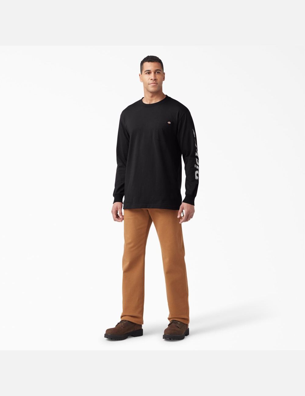 Black Dickies Graphic Long Sleeve T-Shirts | 507KLQRSE