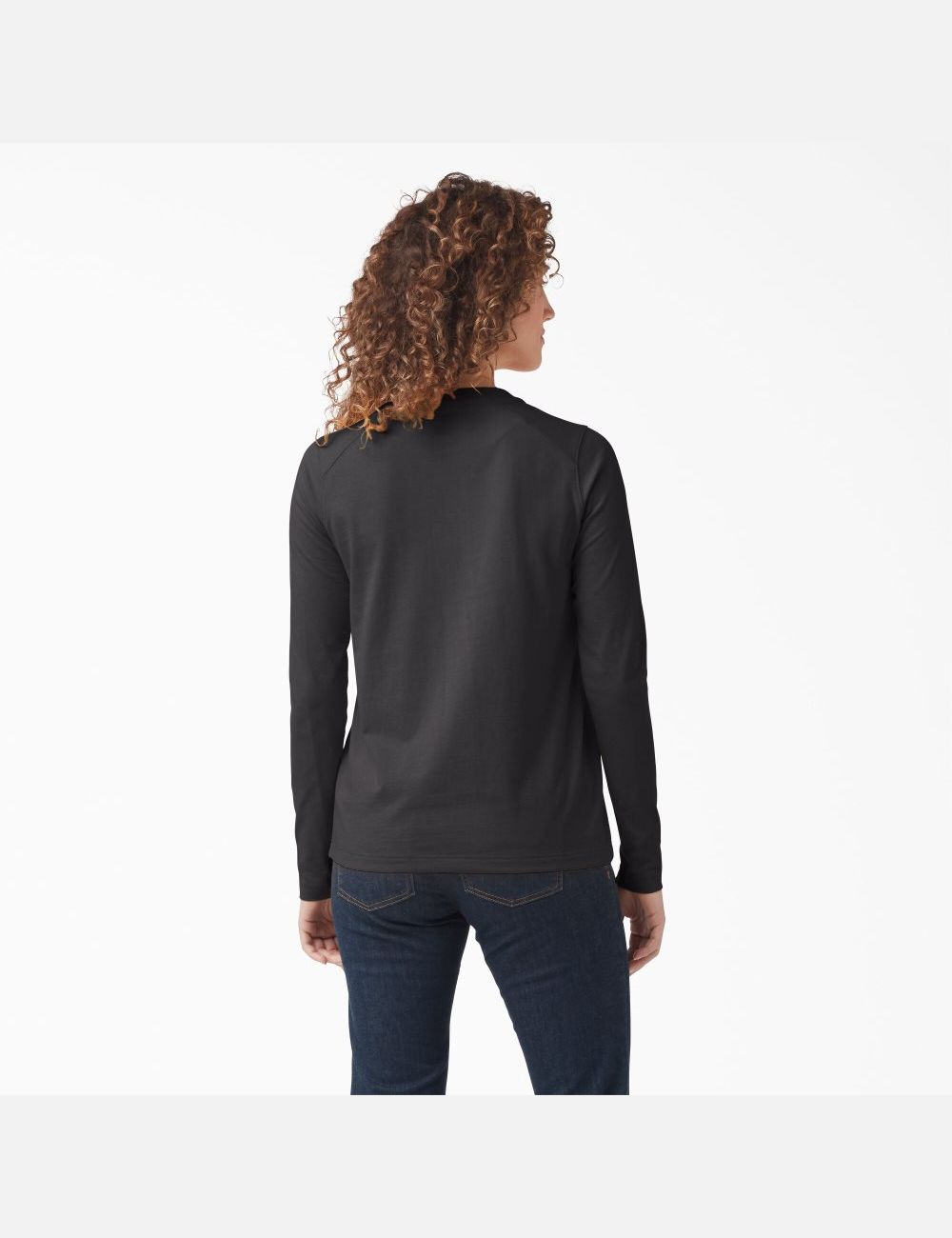 Black Dickies Heavyweight Henley Long Sleeve T-Shirts | 083EFPCMW