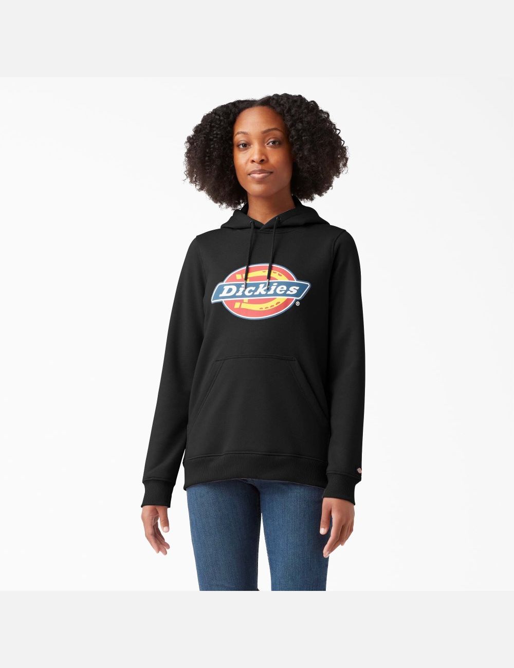 Black Dickies Heavyweight Logo Hoodies | 430HQCMFU