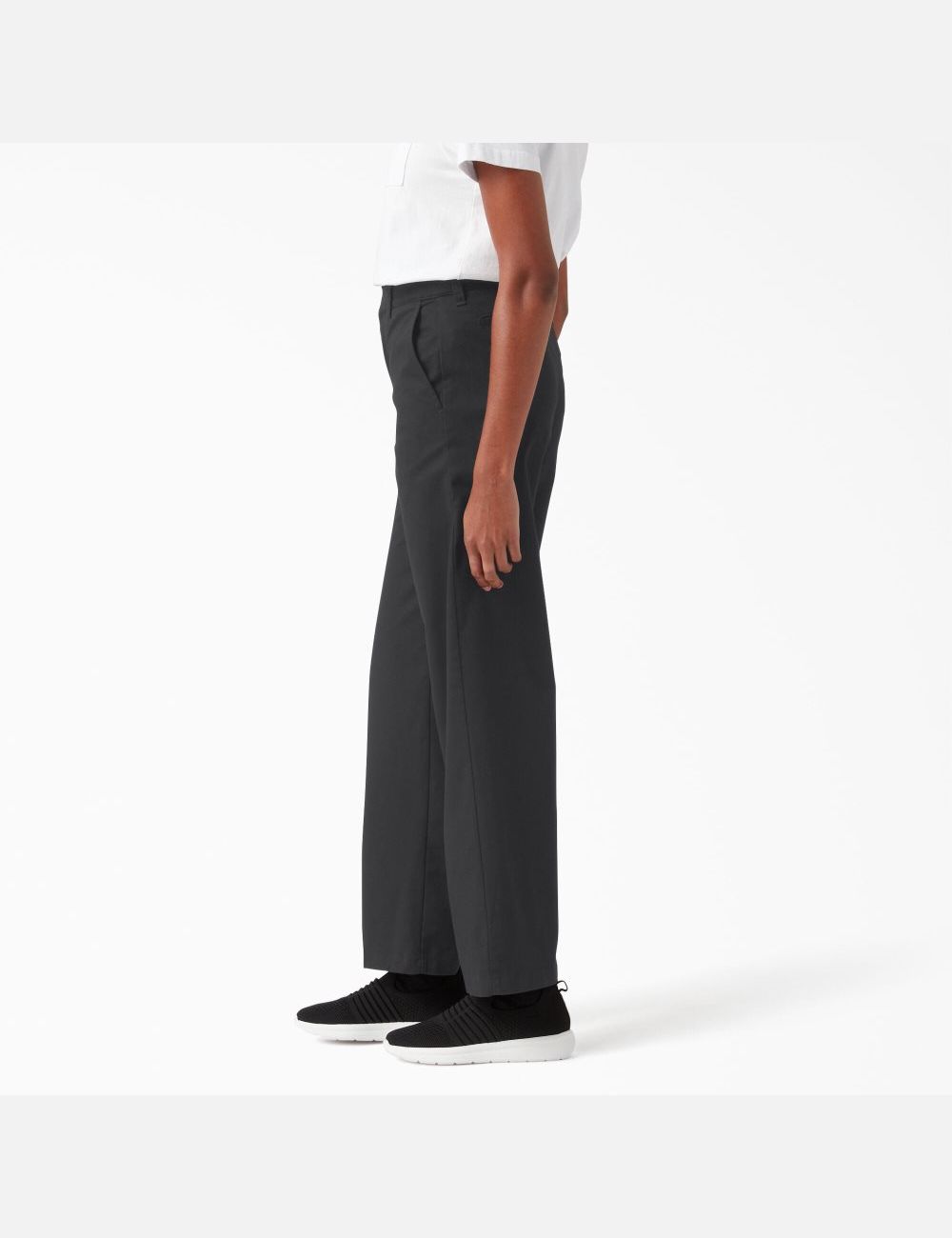 Black Dickies High Rise Wide Leg Twill Pants | 340RZPDOB