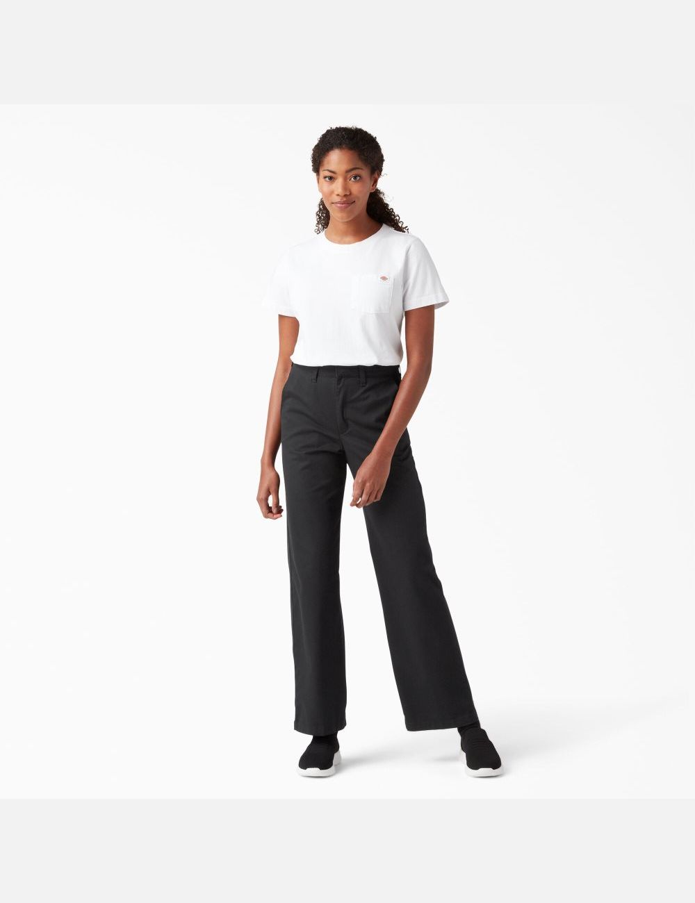 Black Dickies High Rise Wide Leg Twill Pants | 340RZPDOB