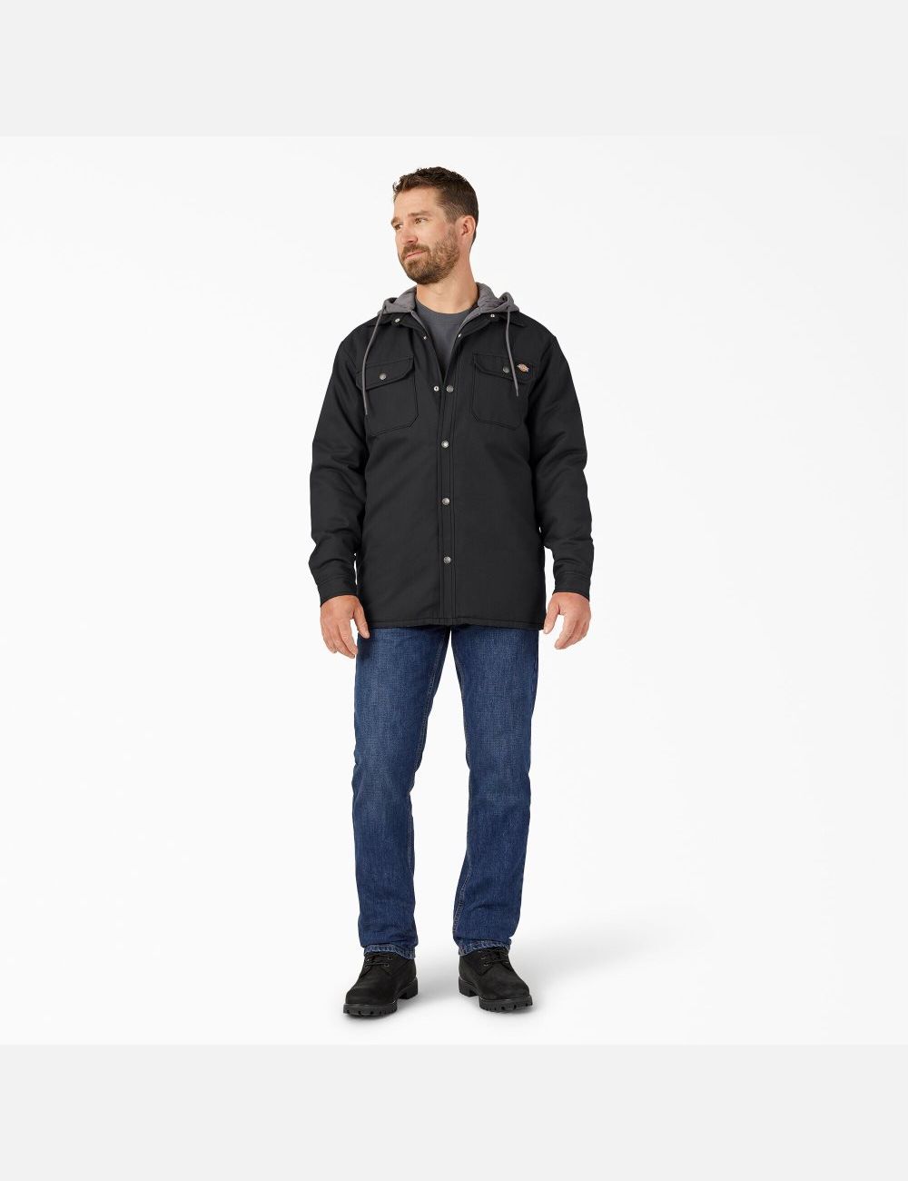 Black Dickies Hydroshield Duck Hooded Coats & Jackets | 510DJMQLC