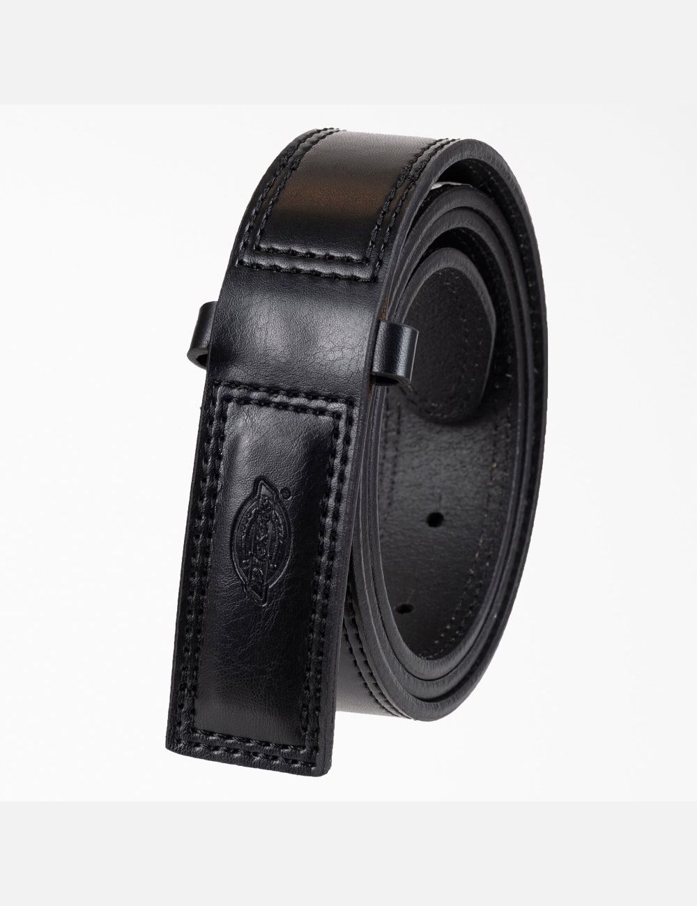 Black Dickies Leather Covered Buckle Mechanic Belts & Suspenders | 082FKBTQO