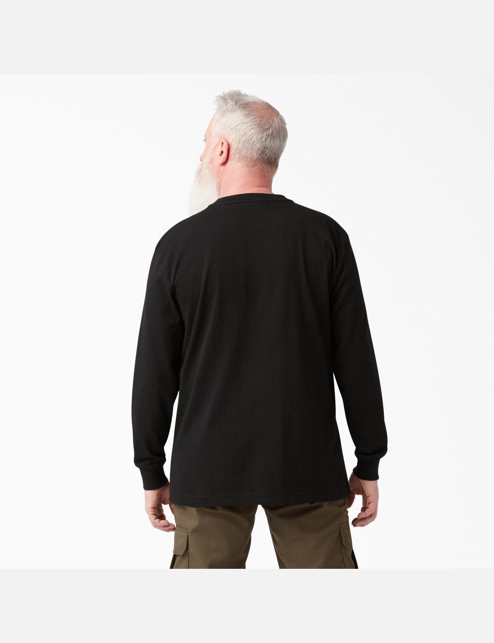 Black Dickies Long Sleeve Heavyweight Henley T-Shirts | 064JUIVXT