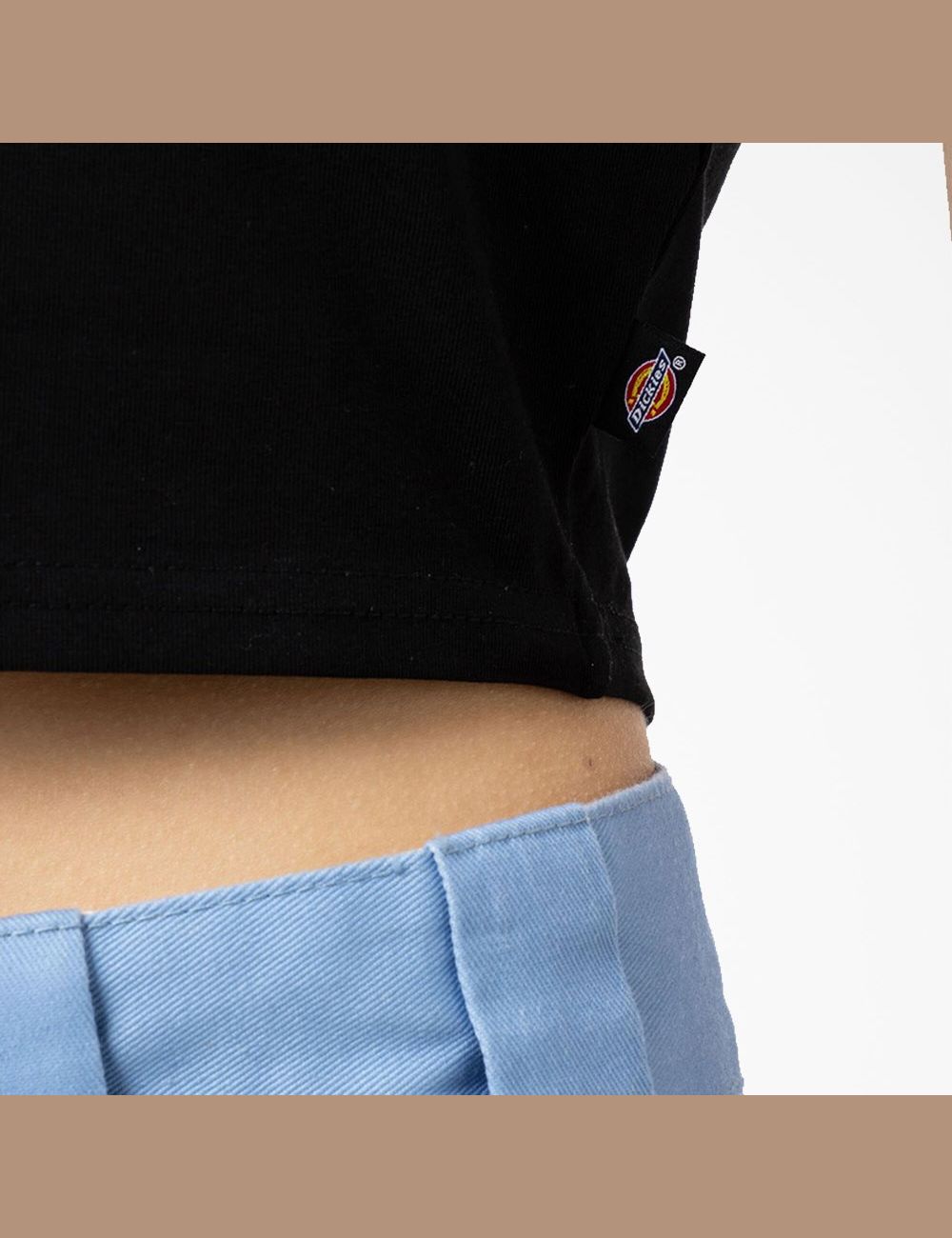 Black Dickies Maple Valley T-Shirt Cropped Tops | 237ZGFURE