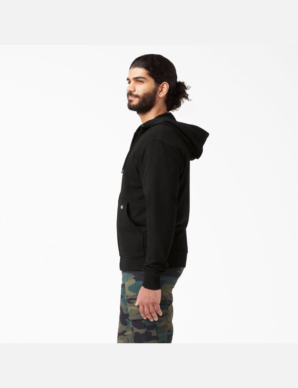 Black Dickies Midweight Fleece Zip Hoodies | 972EGKRXP