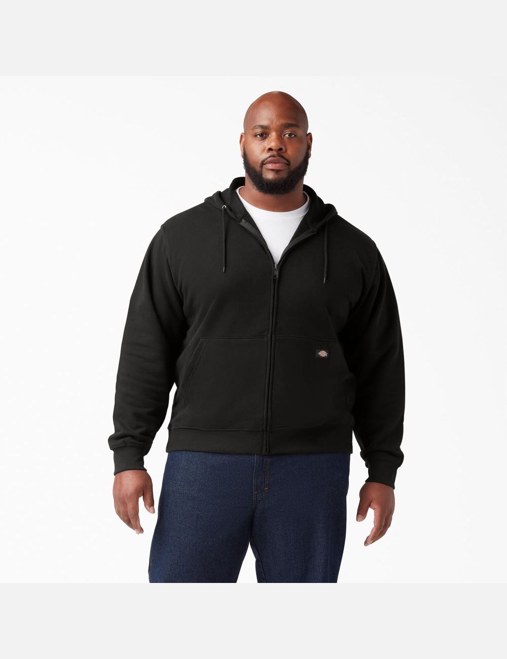 Black Dickies Midweight Fleece Zip Hoodies | 972EGKRXP