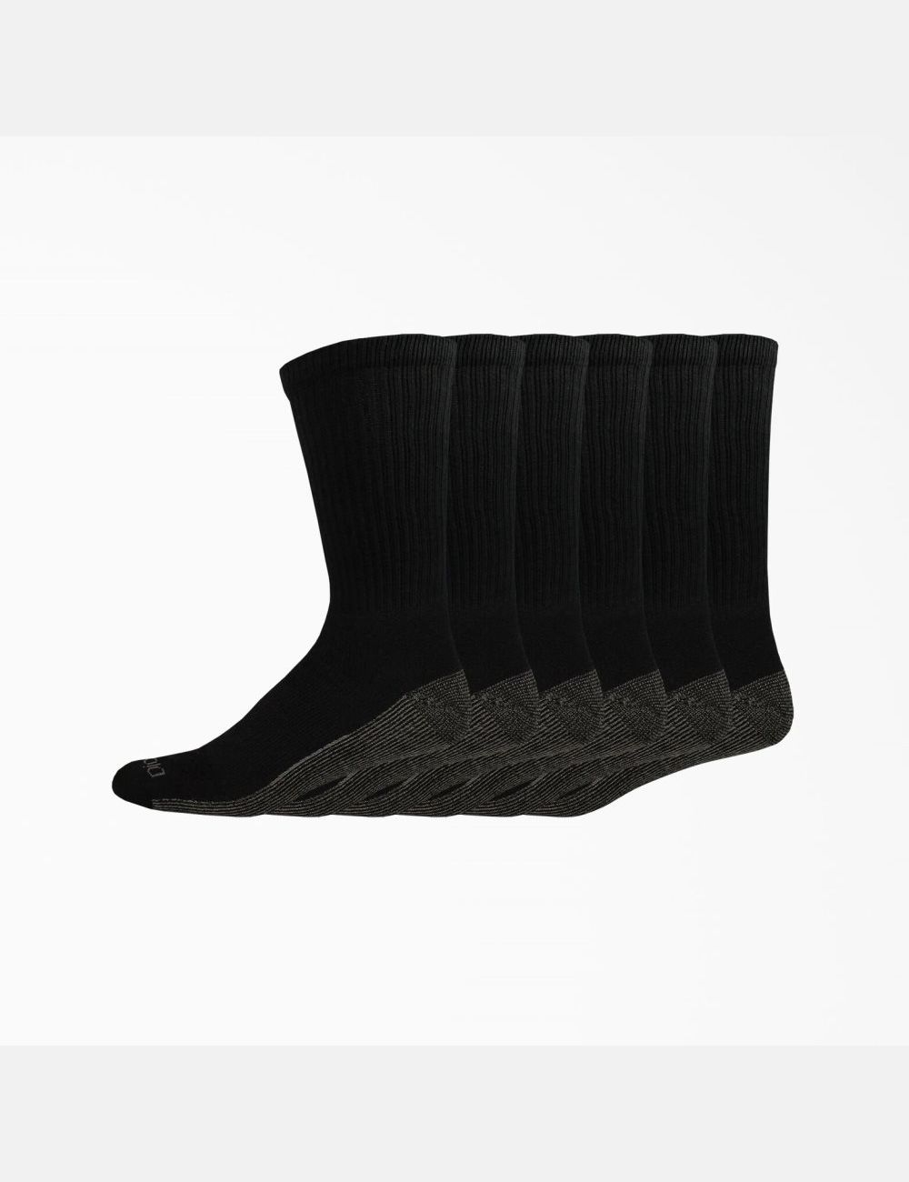 Black Dickies Moisture Control Crew Work Socks | 389ILBQTG