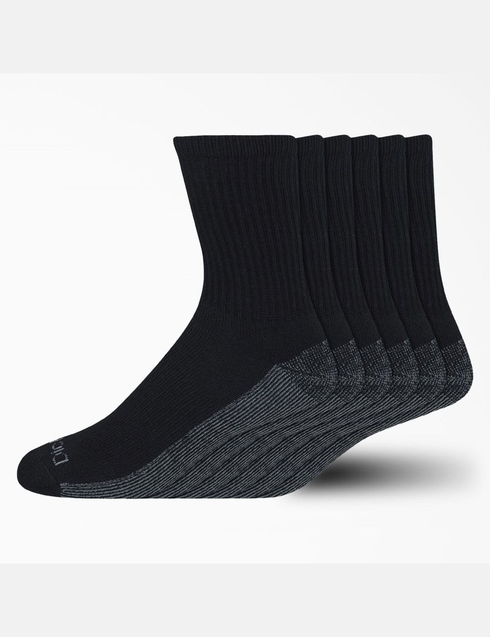 Black Dickies Moisture Control Mid-Crew Socks | 472VULDWR