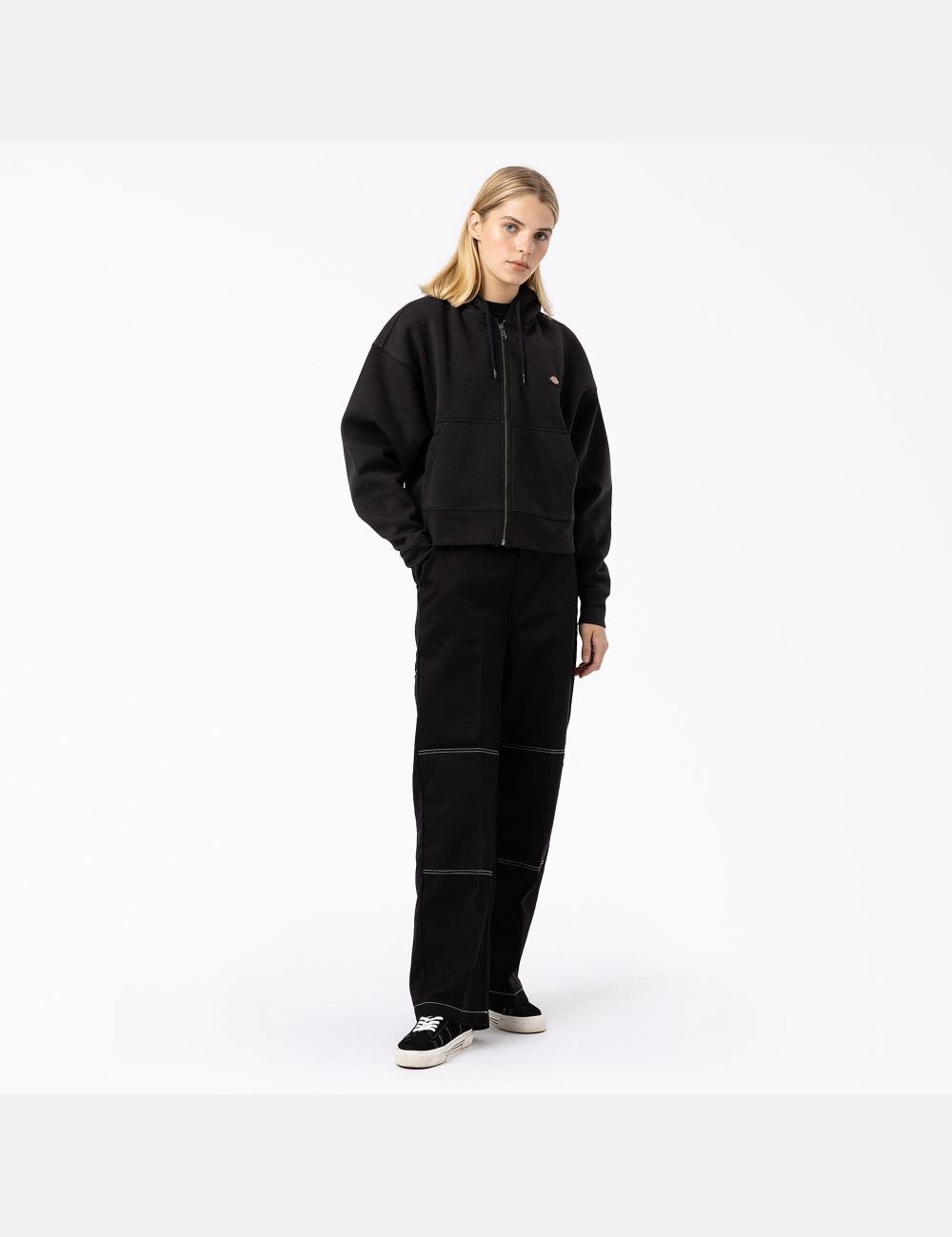 Black Dickies Oakport Zip Hoodies | 014ONTMDQ