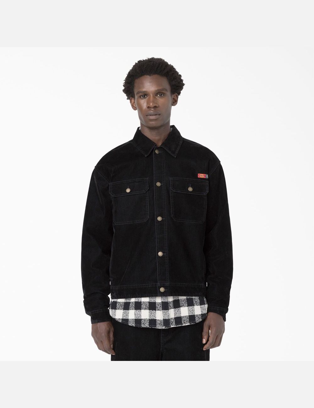 Black Dickies Opening Ceremony Flock Denim Utility Coats & Jackets | 967XAHQRF