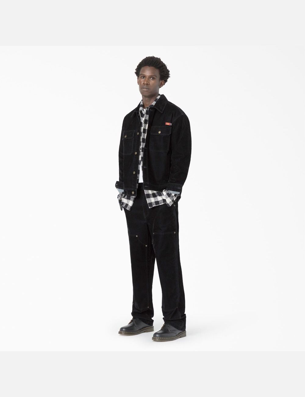 Black Dickies Opening Ceremony Flock Denim Utility Coats & Jackets | 967XAHQRF