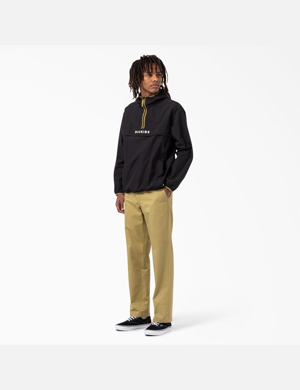 Black Dickies Pacific Quarter Zip Packable Coats & Jackets | 681ASUCWL