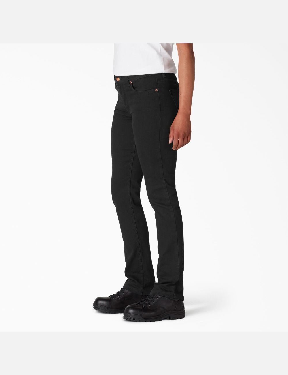 Black Dickies Perfect Shape Denim Straight Leg Jeans | 496NRIOAP