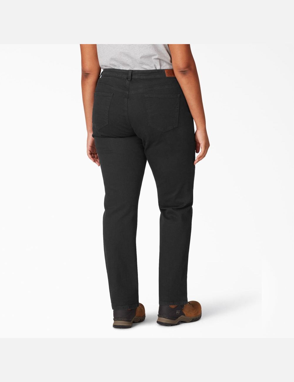 Black Dickies Perfect Shape Plus Straight Leg Stretch Denim Pants | 270QPHCRL