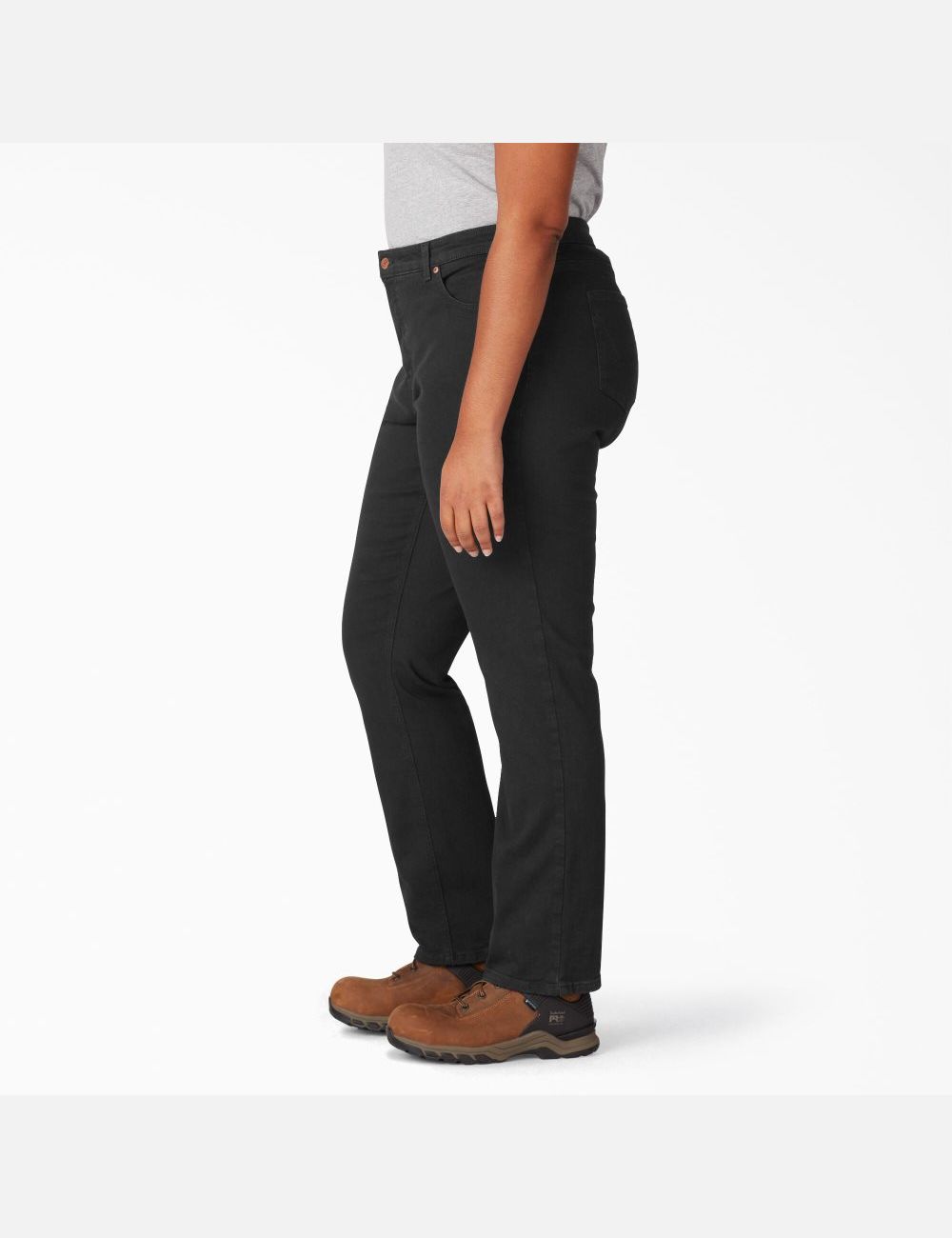 Black Dickies Perfect Shape Plus Straight Leg Stretch Denim Pants | 270QPHCRL