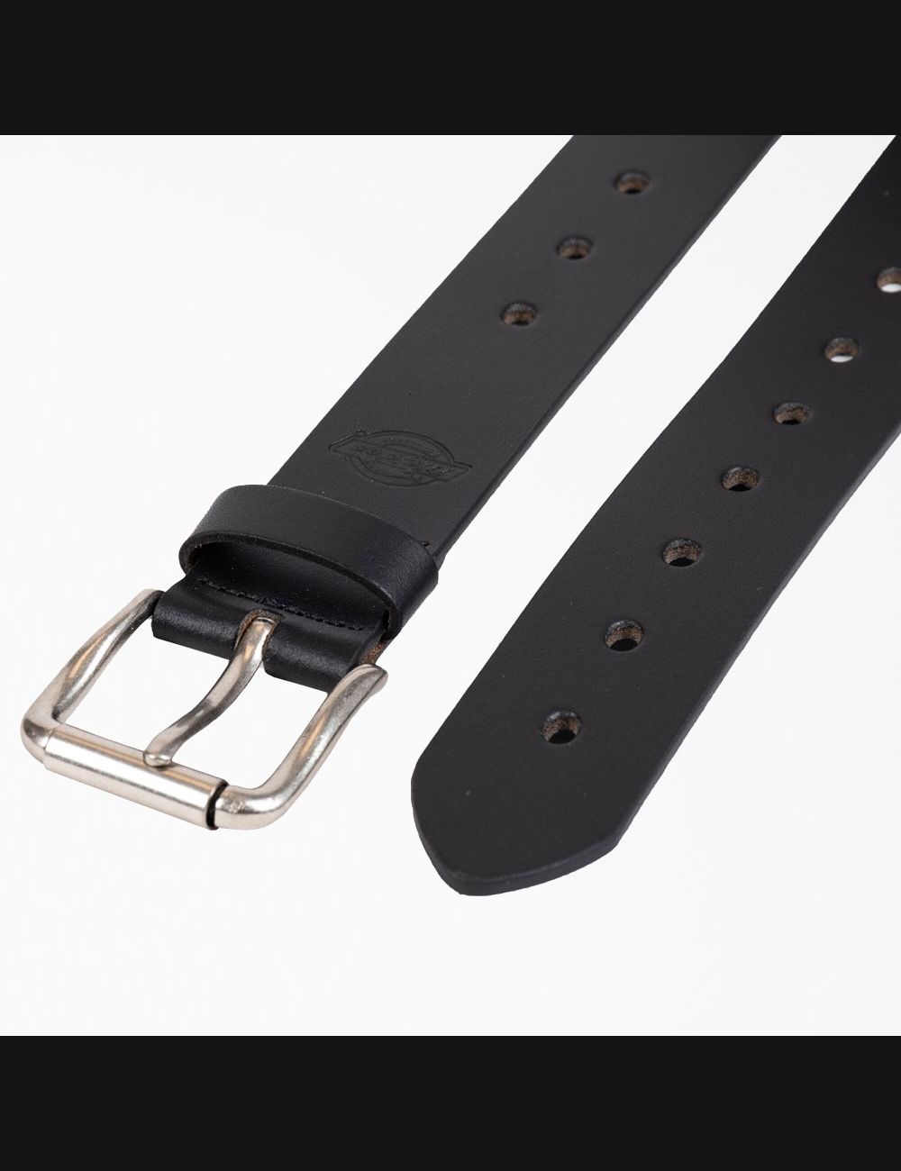 Black Dickies Perforated Leather Belts & Suspenders | 423TUOYKL