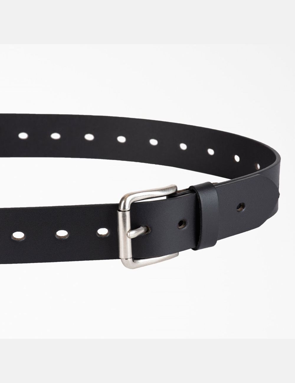 Black Dickies Perforated Leather Belts & Suspenders | 423TUOYKL