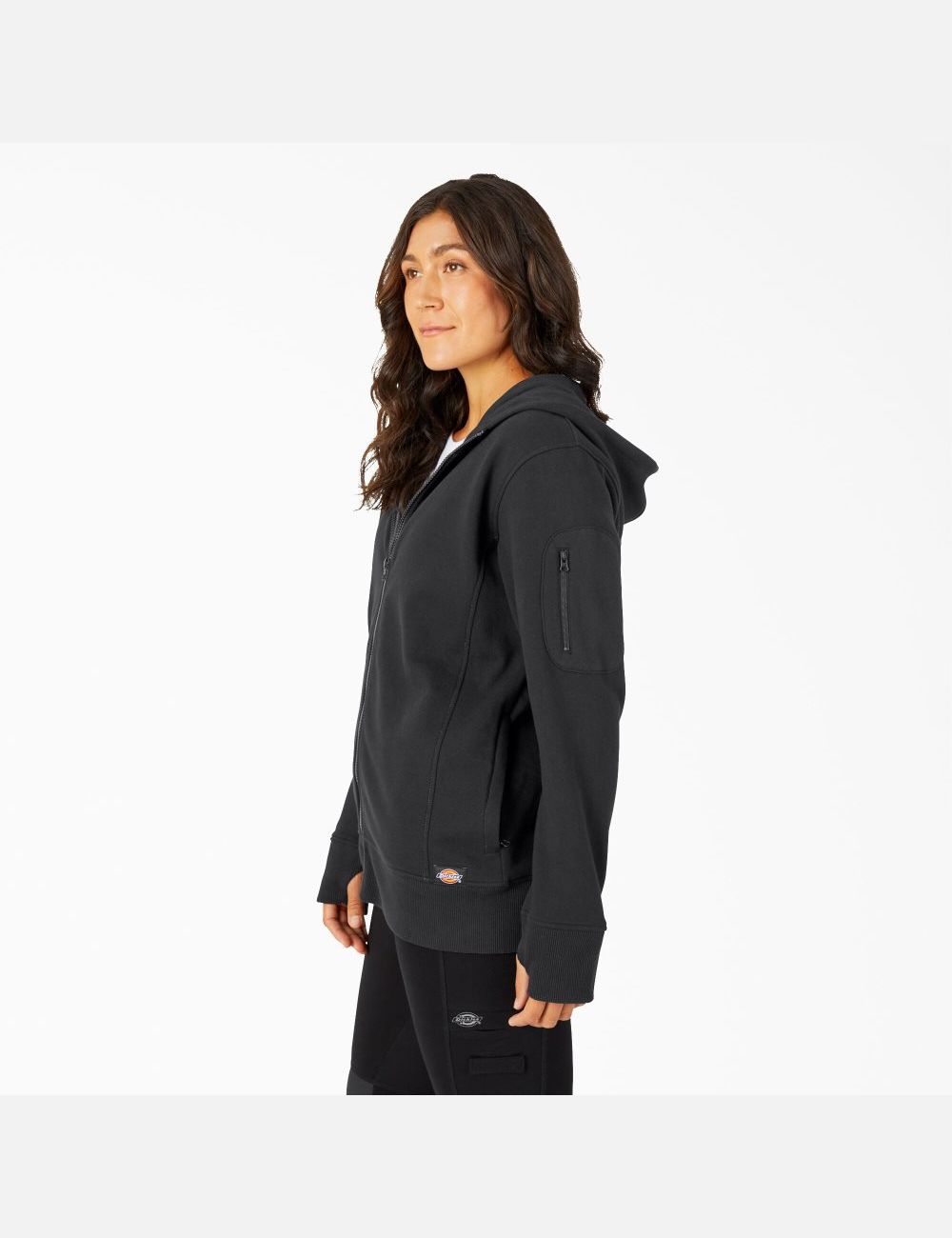 Black Dickies Performance Workwear Full Zip Fleece Hoodies | 392TXKIGZ