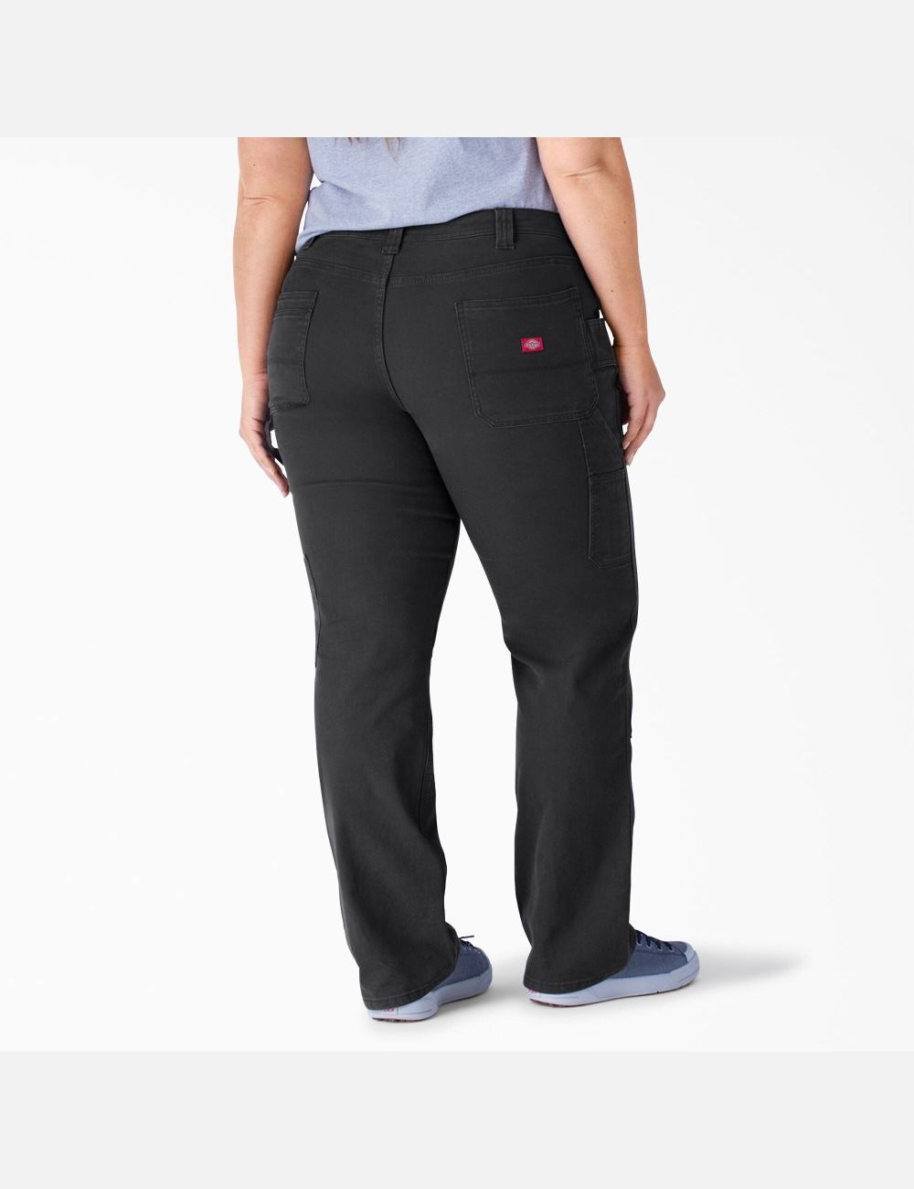 Black Dickies Plus Duck Double-Front Carpenter Pants | 302TRFNHU