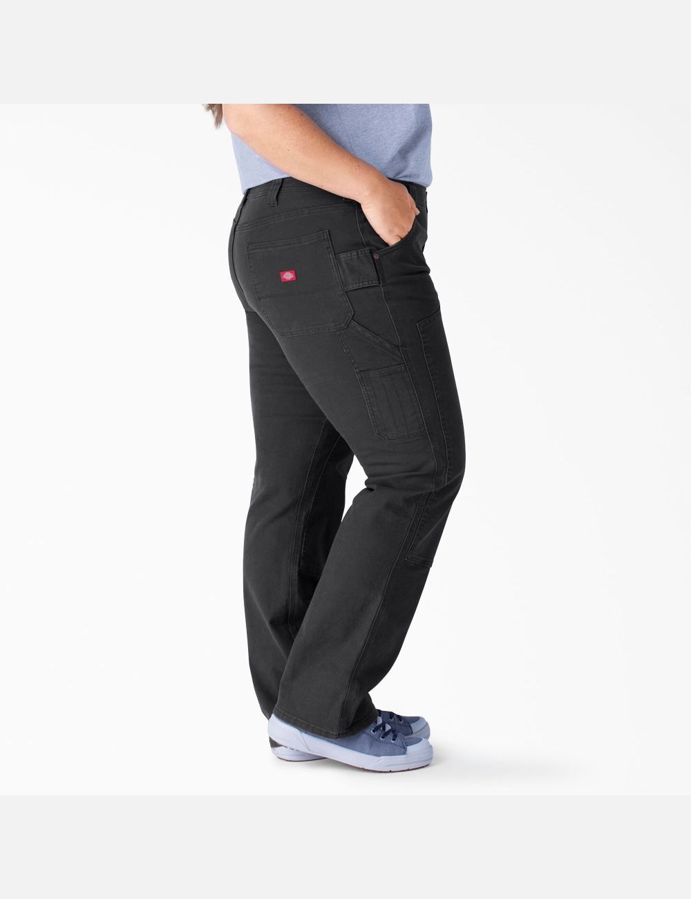 Black Dickies Plus Duck Double-Front Carpenter Pants | 302TRFNHU