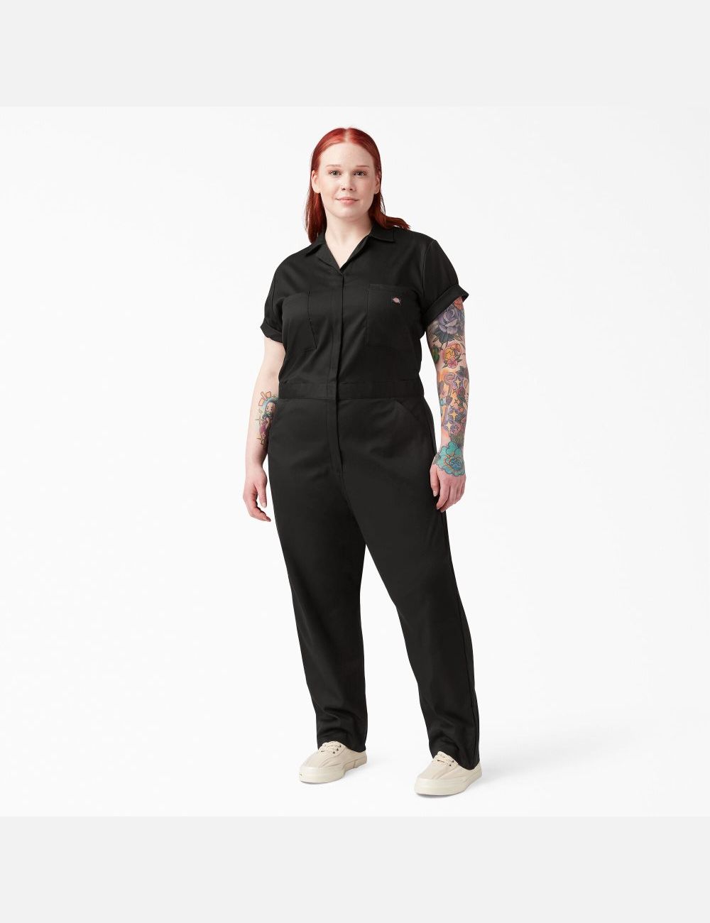 Black Dickies Plus FLEX Cooling Short Sleeve Coveralls & Overalls | 913YMLDNS