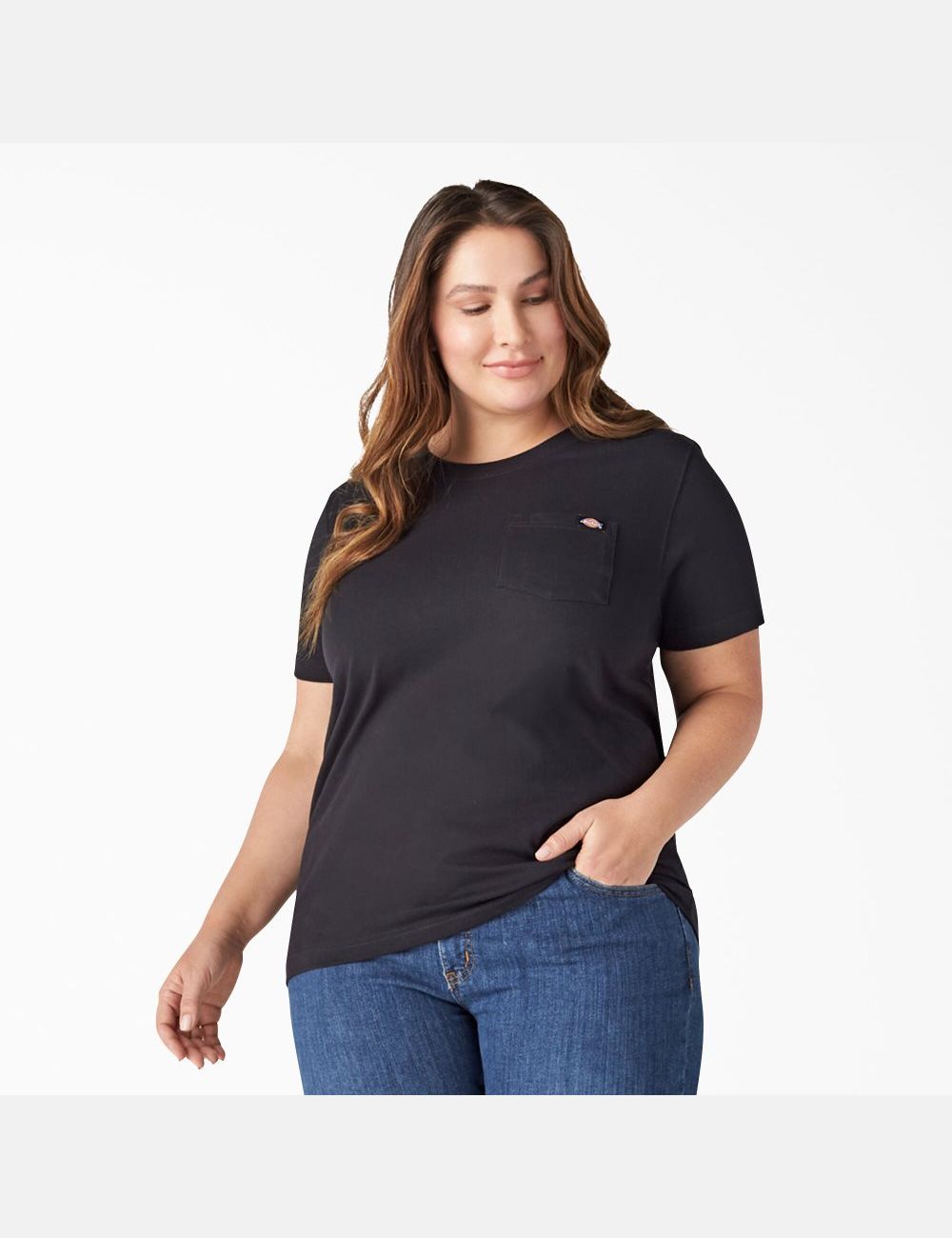 Black Dickies Plus Heavyweight Short Sleeve T-Shirts | 713TWOQBJ