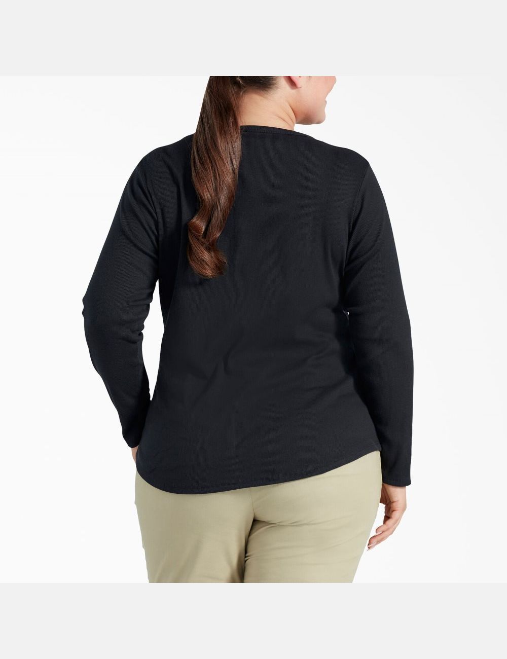 Black Dickies Plus Henley Long Sleeve T-Shirts | 914NBDCJF