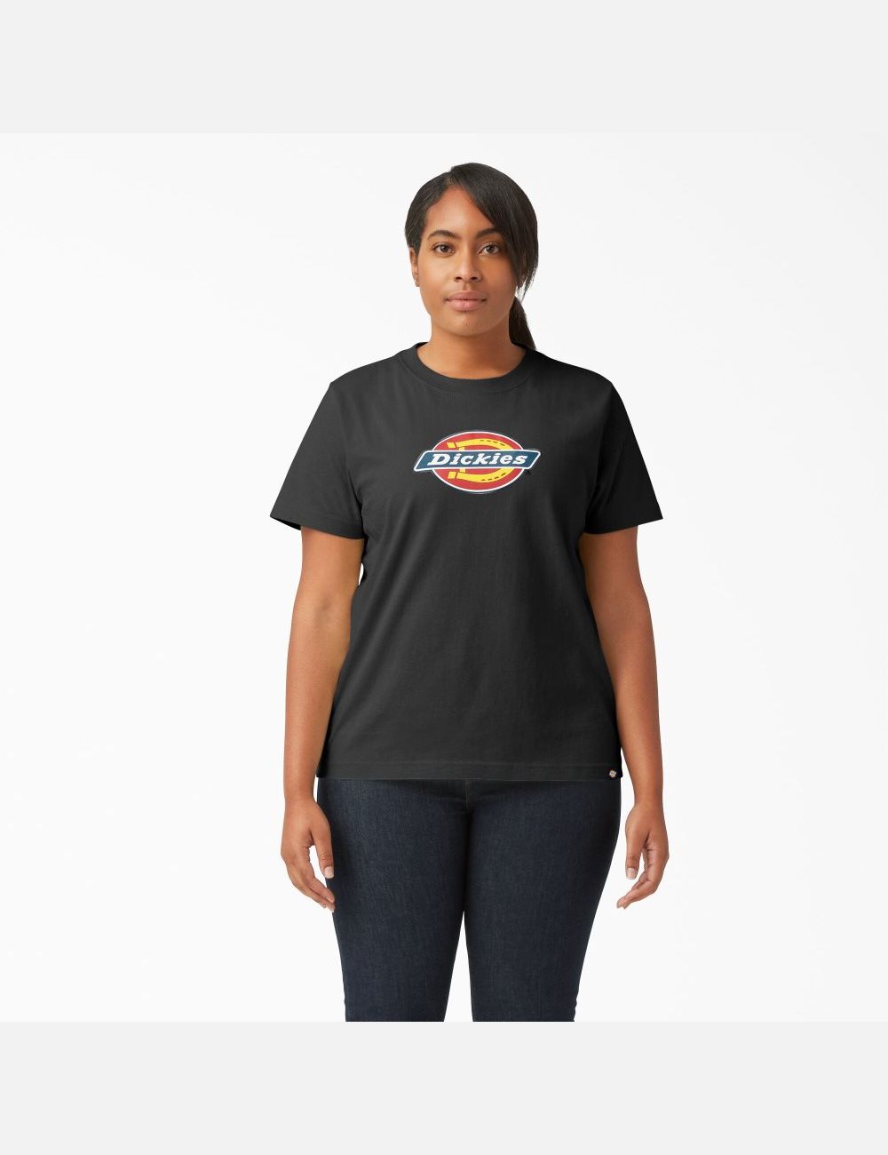 Black Dickies Plus Logo Graphic T-Shirts | 382OVGCIK