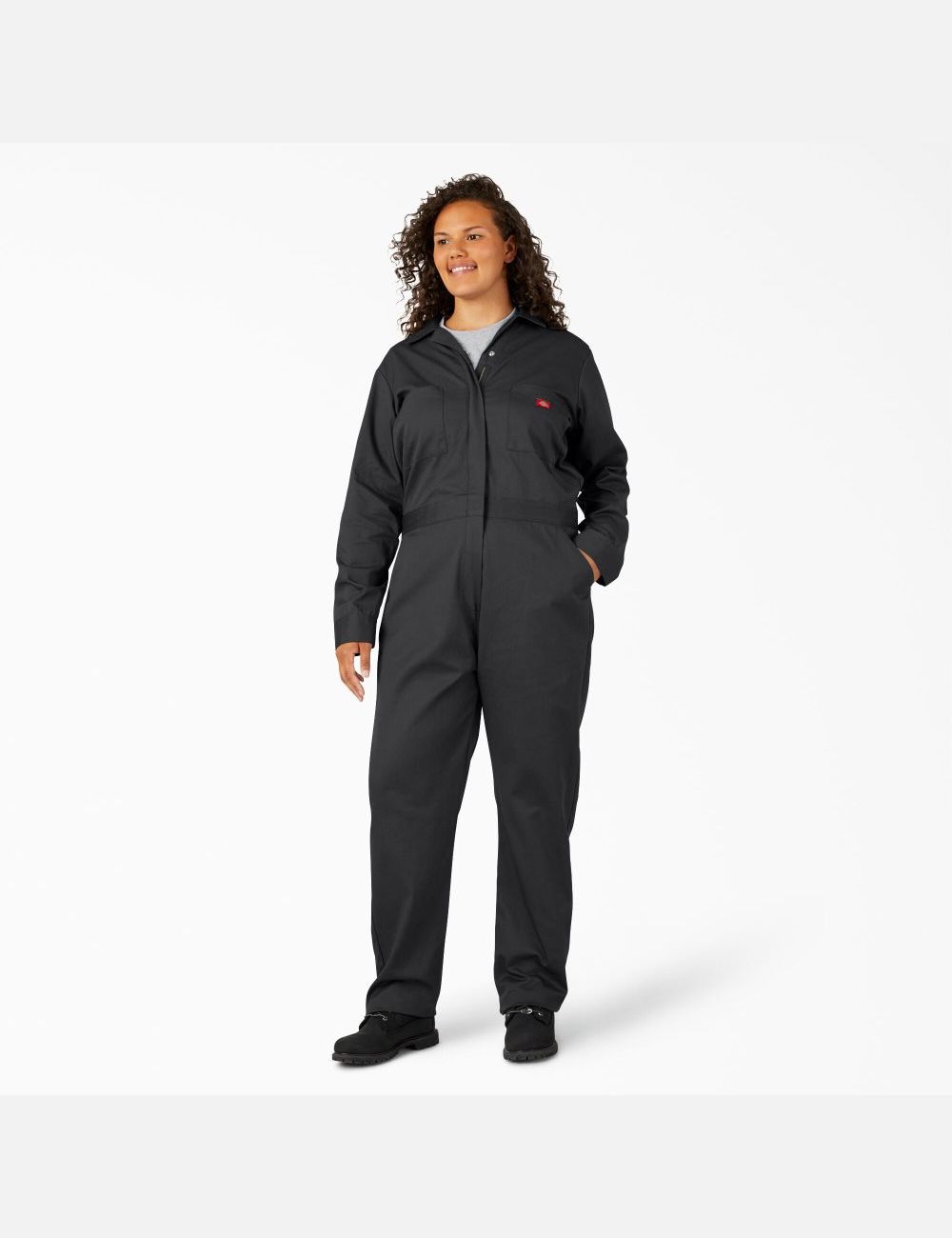 Black Dickies Plus Long Sleeve Coveralls & Overalls | 190OKQXFC