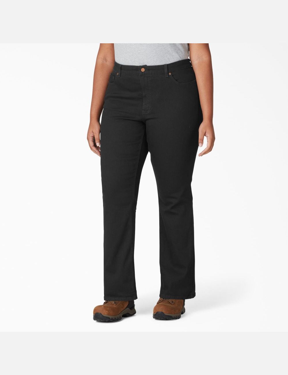 Black Dickies Plus Perfect Shape Denim Bootcut Pants | 719ECRBIH