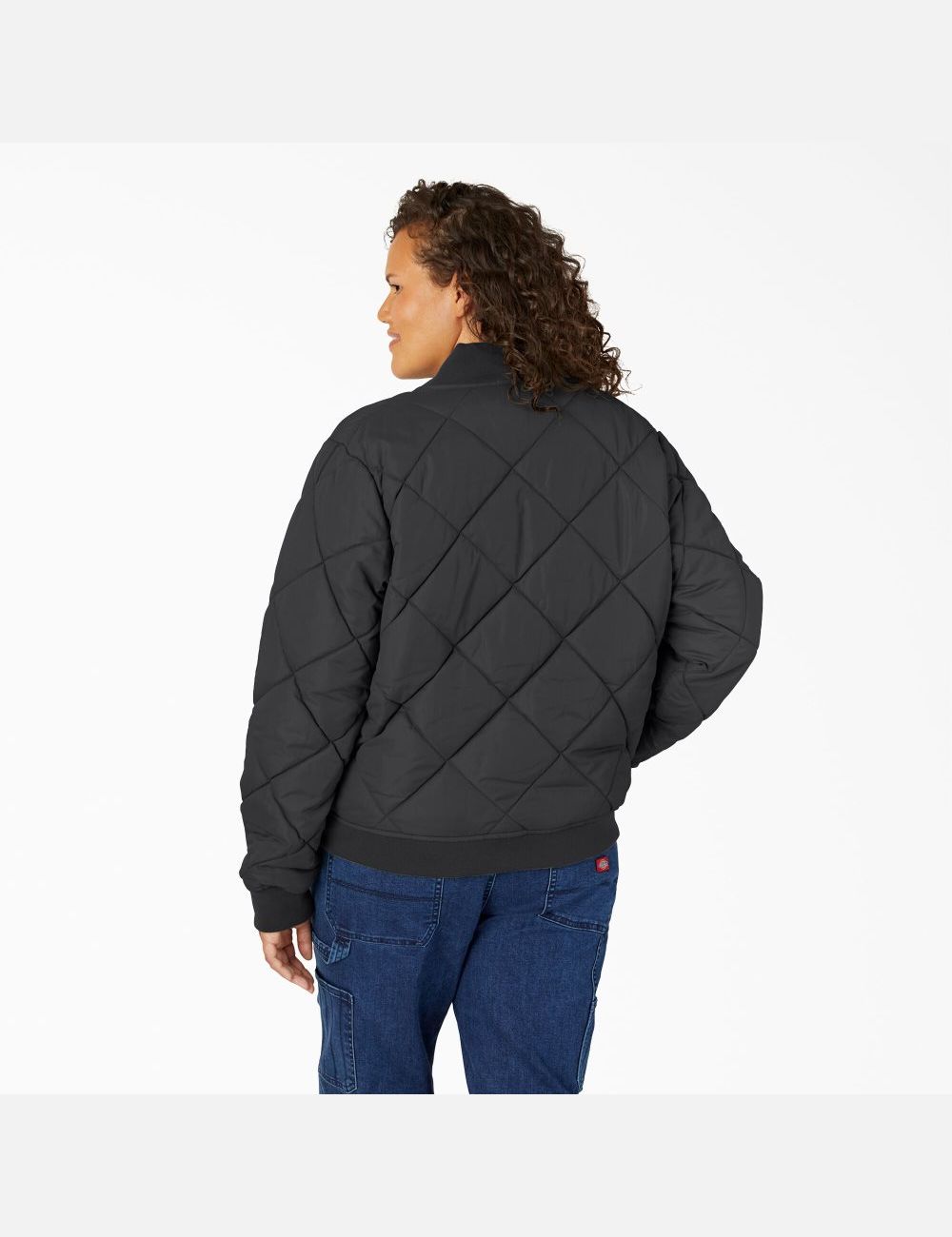 Black Dickies Plus Quilted Bomber Coats & Jackets | 143ZRPMAS