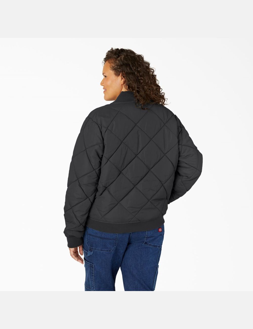 Black Dickies Plus Quilted Bomber Outerwear | 536PNSTHD