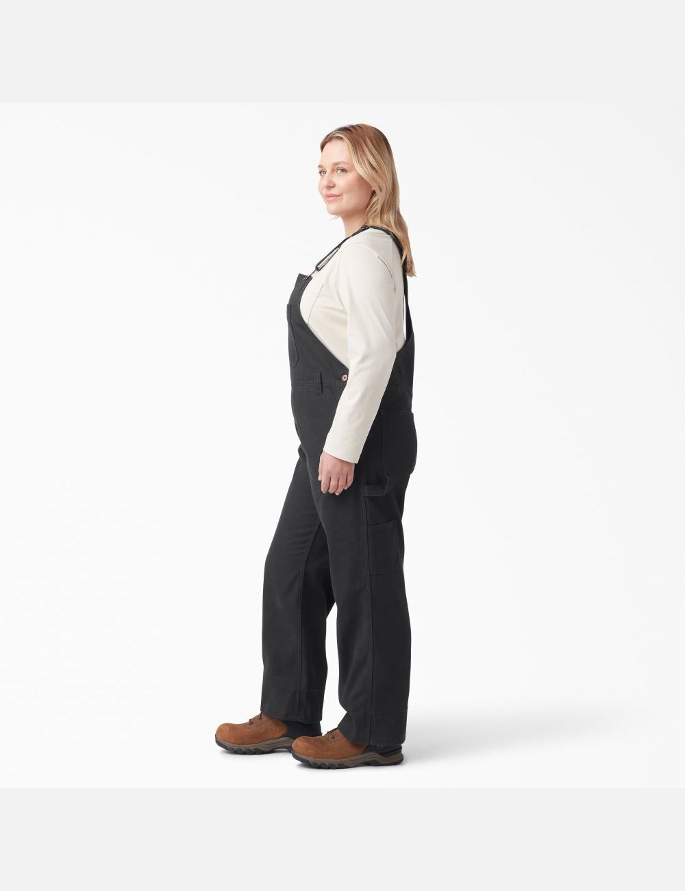 Black Dickies Plus Relaxed Fit Straight Leg Bib Coveralls & Overalls | 437ABZFXM