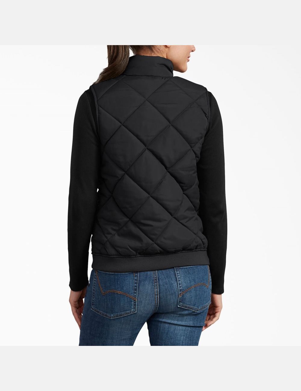 Black Dickies Quilted Vests | 514PTGCIN