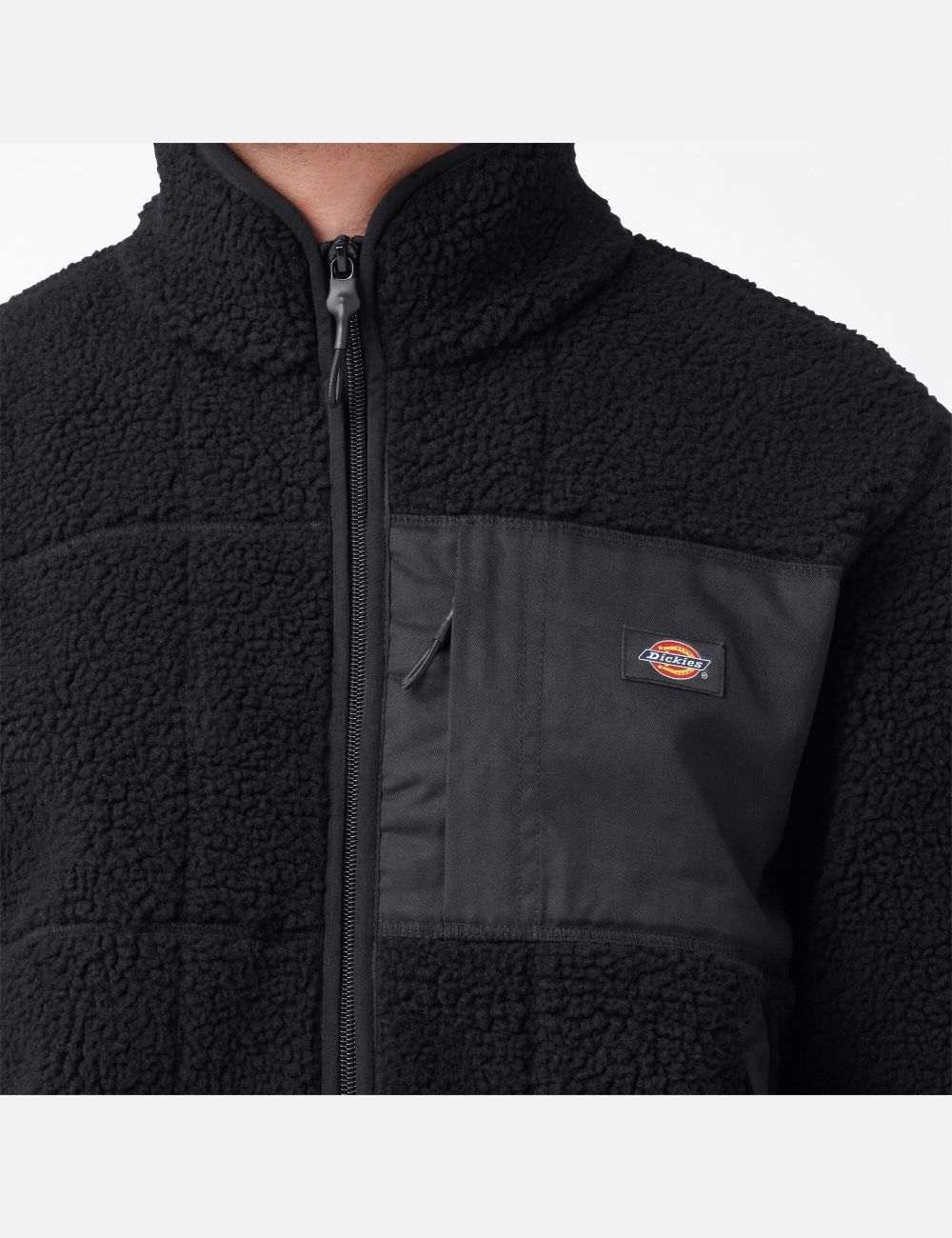 Black Dickies Red Chute Fleece Coats & Jackets | 047SAMTHU