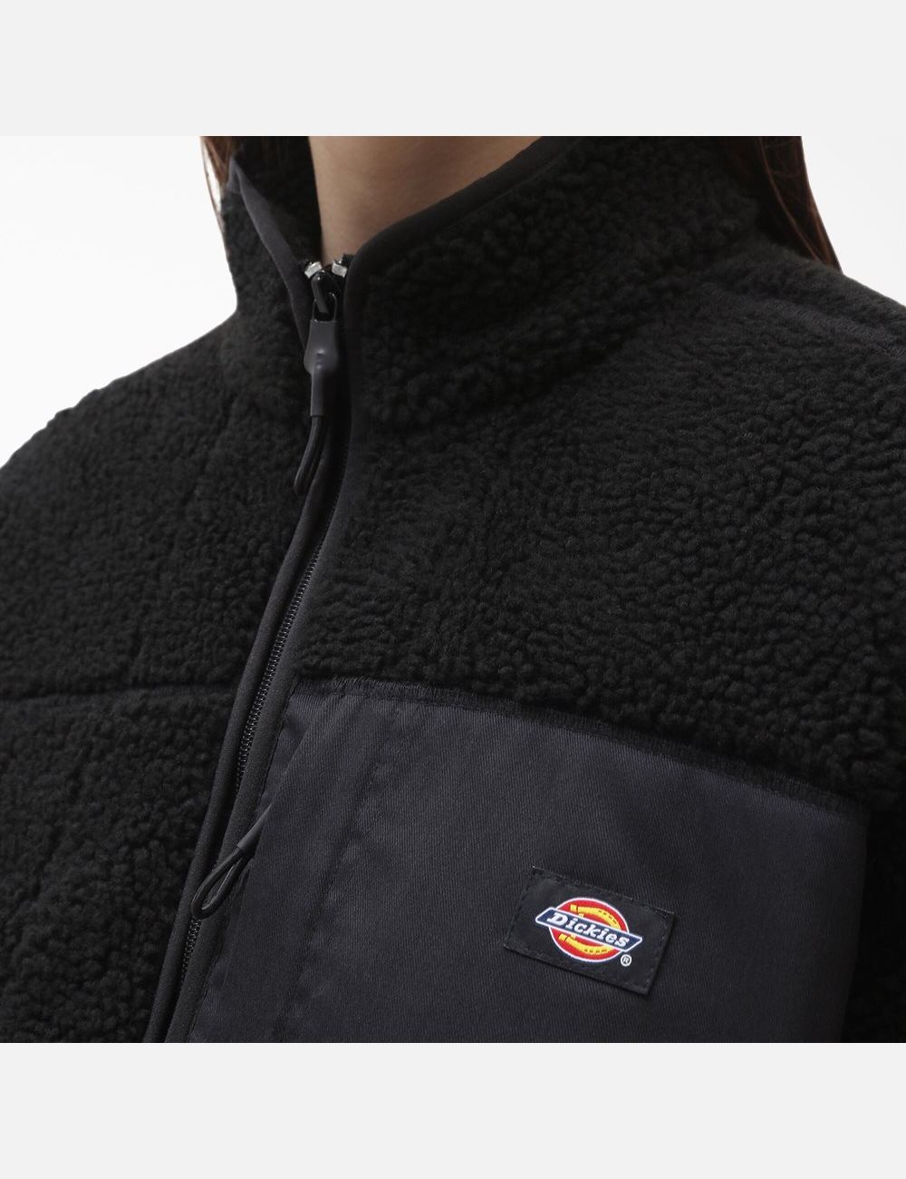 Black Dickies Red Chute Fleece Coats & Jackets | 678CDQFEI