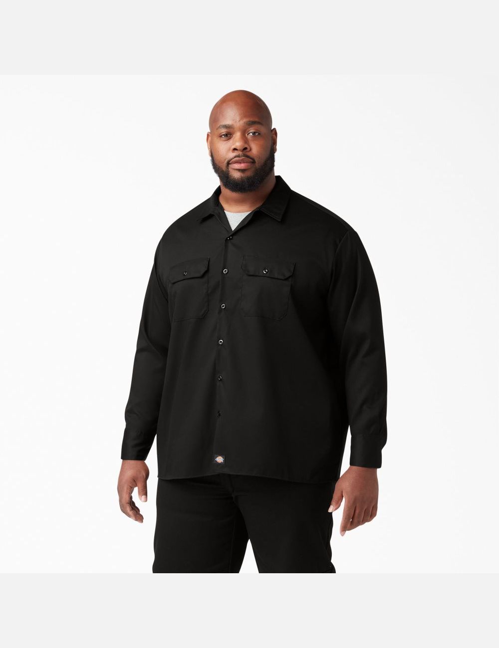 Black Dickies Relaxed Fit Long Sleeve Shirts | 476JQWZFM