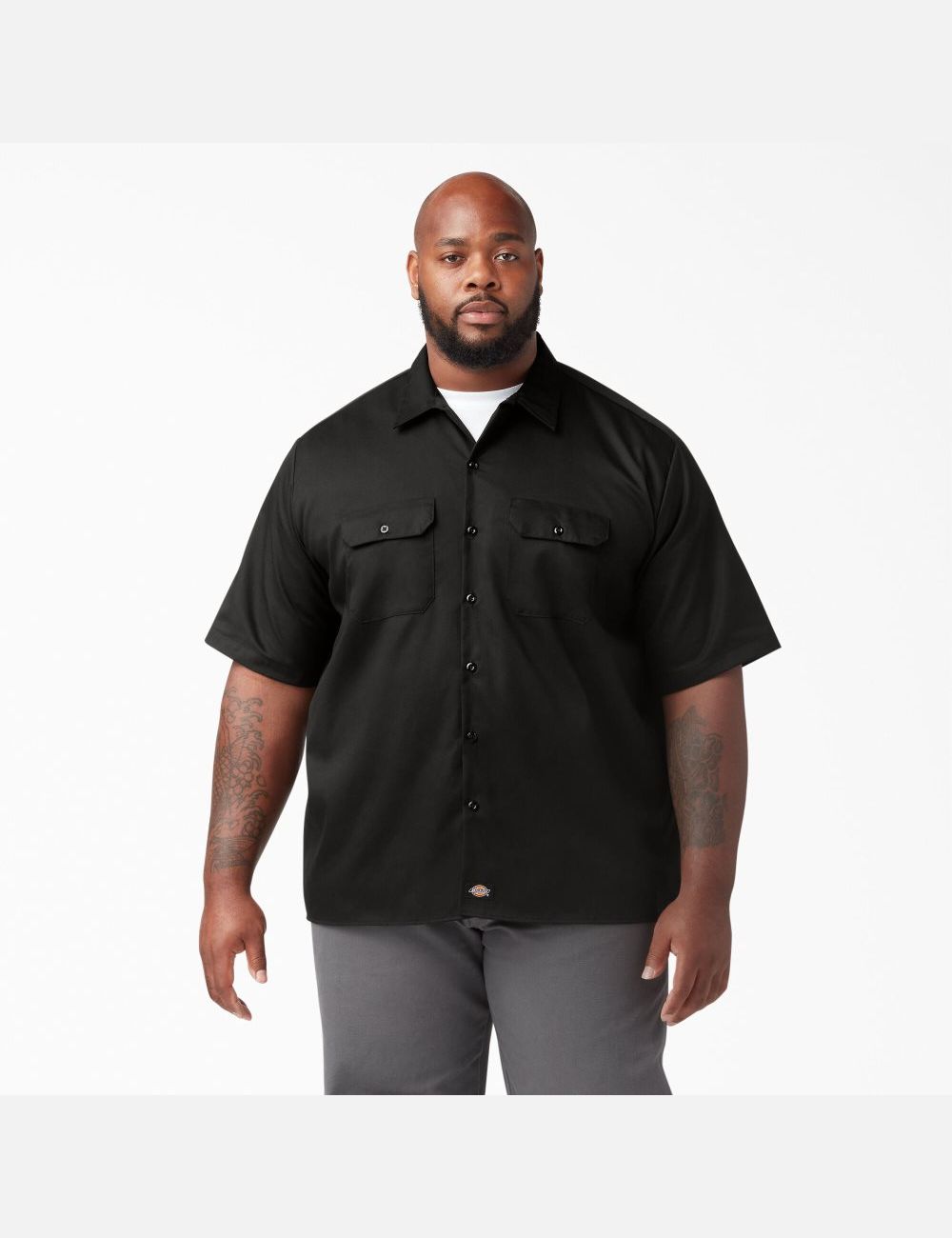 Black Dickies Relaxed Fit Short Sleeve Shirts | 074HUATZP