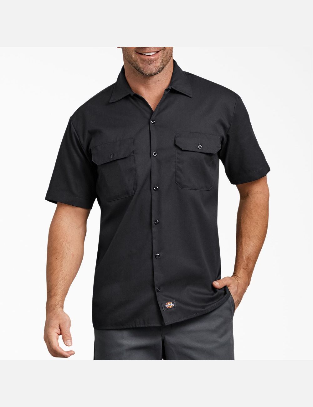 Black Dickies Relaxed Fit Short Sleeve Shirts | 074HUATZP