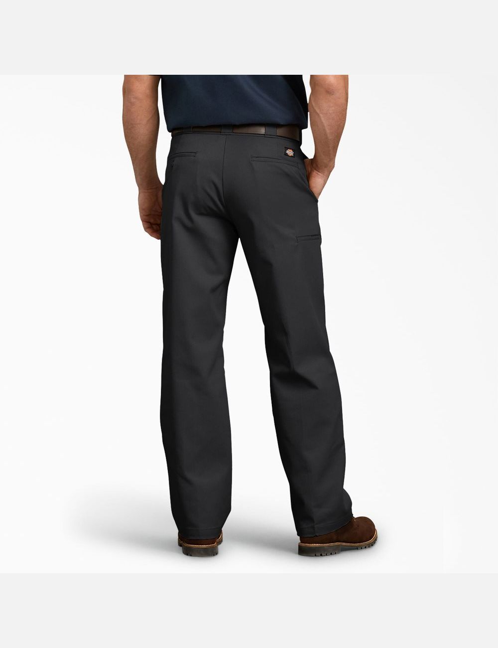 Black Dickies Relaxed Fit Straight Leg Double Knee Pants | 493ENMUTW