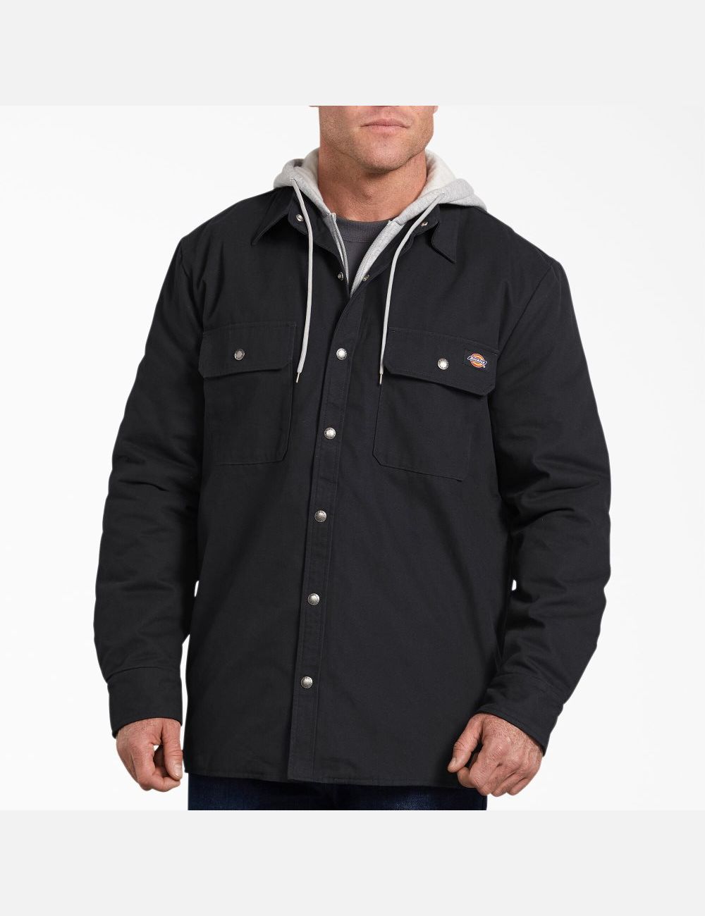 Black Dickies Relaxed Icon Hooded Duck Quilted Coats & Jackets | 237HAQTWL