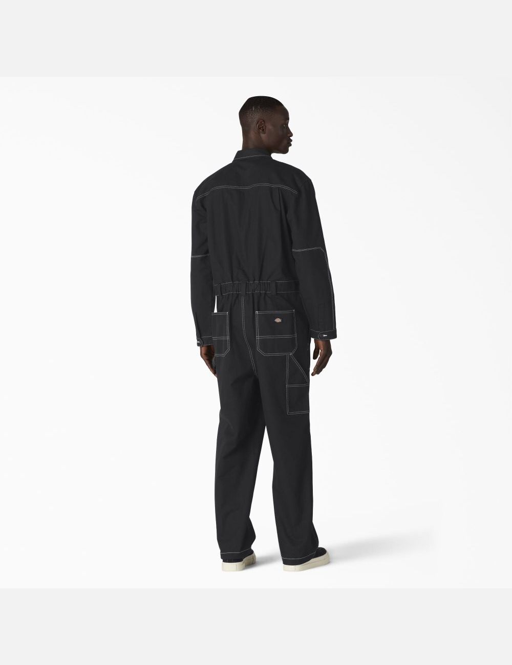 Black Dickies Reworked Long Sleeve Coveralls | 805YZLBDM